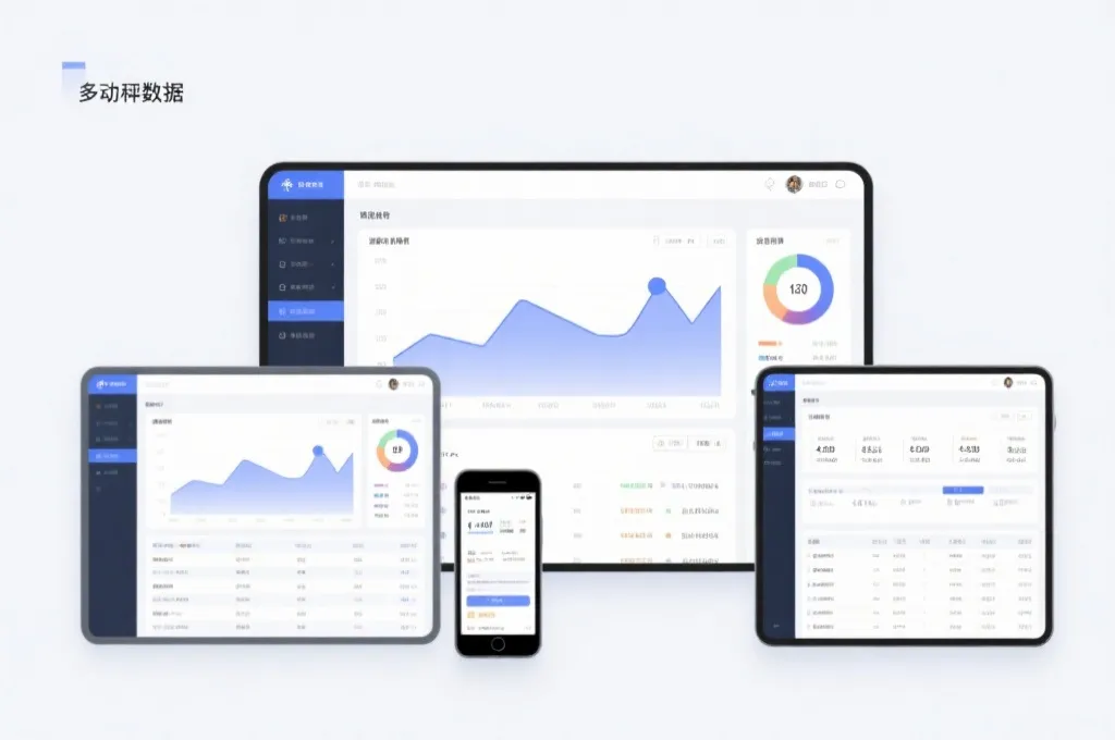 多端数据可视化界面,现代风格